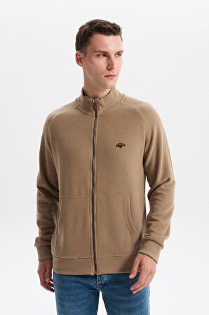 Arma Erkek Regular Fit Basic Reglan Kollu Selanik Sweatshirt – Karbon Fırçalı, Dik Yaka, Tam Fermuar, Cepli, Pamuk Polyester K30324698202 