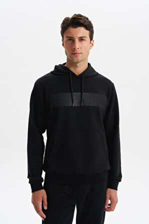 Arma Erkek Slim Fit Baskılı Kapüşonlu Kanguru Cepli Interlok Sweatshirt %80 Pamuk %14 Polyester %6 Elastane K30254685202 