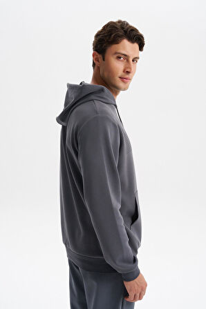 Arma Erkek Slim Fit Baskılı Kapüşonlu Kanguru Cepli Interlok Sweatshirt %80 Pamuk %14 Polyester %6 Elastane K30254685202 