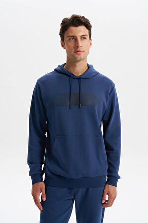 Arma Erkek Slim Fit Baskılı Kapüşonlu Kanguru Cepli Interlok Sweatshirt %80 Pamuk %14 Polyester %6 Elastane K30254685202 