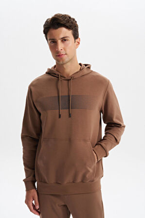 Arma Erkek Slim Fit Baskılı Kapüşonlu Kanguru Cepli Interlok Sweatshirt %80 Pamuk %14 Polyester %6 Elastane K30254685202 