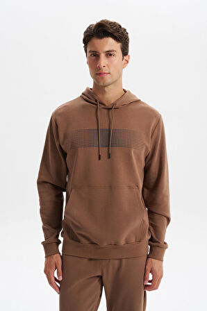 Arma Erkek Slim Fit Baskılı Kapüşonlu Kanguru Cepli Interlok Sweatshirt %80 Pamuk %14 Polyester %6 Elastane K30254685202 