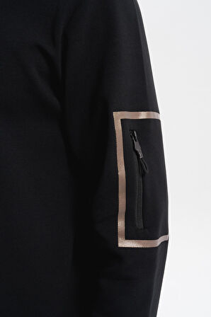 Arma Erkek Slim Fit Dik Yaka Yarım Fermuar Pamuklu Sweatshirt Sol Kol Fermuar Cepli K30404685702 