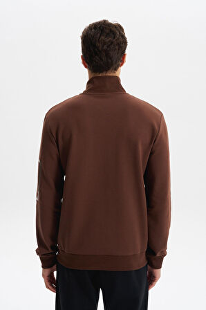 Arma Erkek Slim Fit Dik Yaka Yarım Fermuar Pamuklu Sweatshirt Sol Kol Fermuar Cepli K30404685702 