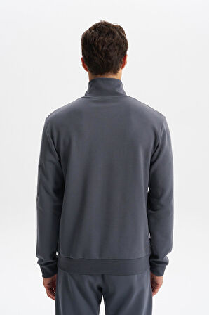 Arma Erkek Slim Fit Dik Yaka Yarım Fermuar Pamuklu Sweatshirt Sol Kol Fermuar Cepli K30404685702 