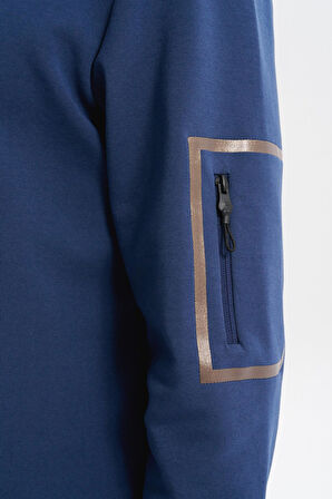 Arma Erkek Slim Fit Dik Yaka Yarım Fermuar Pamuklu Sweatshirt Sol Kol Fermuar Cepli K30404685702 