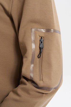 Arma Erkek Slim Fit Dik Yaka Yarım Fermuar Pamuklu Sweatshirt Sol Kol Fermuar Cepli K30404685702 