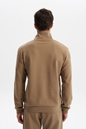 Arma Erkek Slim Fit Dik Yaka Yarım Fermuar Pamuklu Sweatshirt Sol Kol Fermuar Cepli K30404685702 
