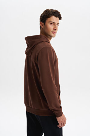 Arma Erkek Slim Fit Örme Interlok Kapüşonlu Kanguru Cepli Sweatshirt Yazı Baskılı %80 Pamuk %14 Polyester %6 Elastane K30254685102 