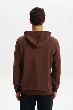 Arma Erkek Slim Fit Örme Interlok Kapüşonlu Kanguru Cepli Sweatshirt Yazı Baskılı %80 Pamuk %14 Polyester %6 Elastane K30254685102 