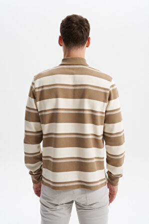 Arma Erkek Ribanalı Regular Fit Çizgili Polo Yaka Sweatshirt %95 Pamuk %5 Elastane Ringel Pike K30554953002 