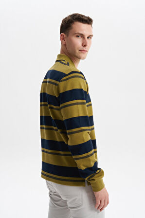 Arma Erkek Ribanalı Regular Fit Çizgili Polo Yaka Sweatshirt %95 Pamuk %5 Elastane Ringel Pike K30554953002 