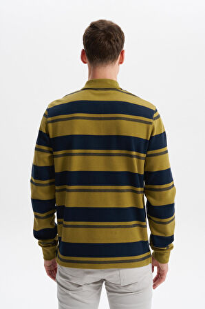 Arma Erkek Ribanalı Regular Fit Çizgili Polo Yaka Sweatshirt %95 Pamuk %5 Elastane Ringel Pike K30554953002 