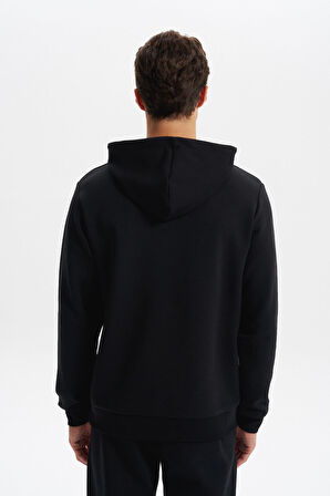 Arma Erkek Slim Fit Örme Interlok Kapüşonlu Kanguru Cepli Sweatshirt Yazı Baskılı %80 Pamuk %14 Polyester %6 Elastane K30254685302 