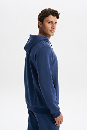 Arma Erkek Slim Fit Örme Interlok Kapüşonlu Kanguru Cepli Sweatshirt Yazı Baskılı %80 Pamuk %14 Polyester %6 Elastane K30254685302 