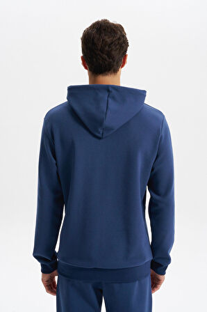 Arma Erkek Slim Fit Örme Interlok Kapüşonlu Kanguru Cepli Sweatshirt Yazı Baskılı %80 Pamuk %14 Polyester %6 Elastane K30254685302 