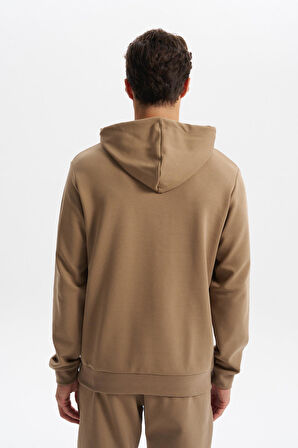 Arma Erkek Slim Fit Örme Interlok Kapüşonlu Kanguru Cepli Sweatshirt Yazı Baskılı %80 Pamuk %14 Polyester %6 Elastane K30254685302 