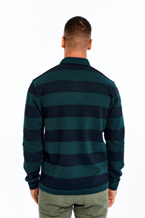 Arma Erkek Örme Ribanalı Regular Fit Çizgili Polo Yaka Sweatshirt %95 Pamuk %5 Elastane K30554952902 