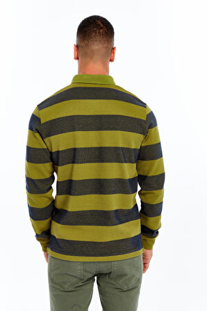 Arma Erkek Örme Ribanalı Regular Fit Çizgili Polo Yaka Sweatshirt %95 Pamuk %5 Elastane K30554952902 