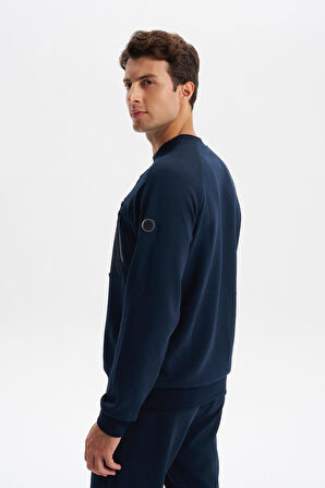 Arma Erkek Slim Fit Scuba Interlok Bisiklet Yaka Sweatshirt – Ön Sol Fermuarlı Cepli, Sol Kolda Etiketli K30124685402 