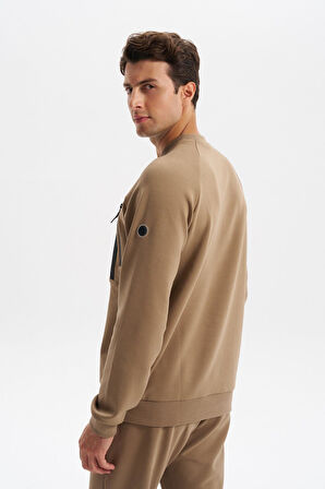 Arma Erkek Slim Fit Scuba Interlok Bisiklet Yaka Sweatshirt – Ön Sol Fermuarlı Cepli, Sol Kolda Etiketli K30124685402 