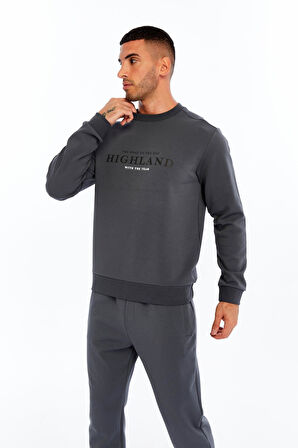 Arma Erkek Slim Fit Scuba Interlok Bisiklet Yaka Yazı Baskılı Sweatshirt K30124685002 