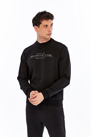 Arma Erkek Slim Fit Sweatshirt – Yazı Baskılı, Scuba Interlok, Bisiklet Yaka, Basic K30124685502 