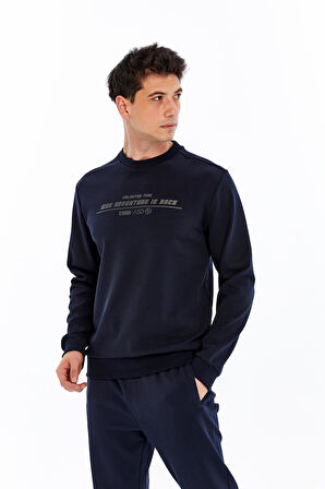 Arma Erkek Slim Fit Sweatshirt – Yazı Baskılı, Scuba Interlok, Bisiklet Yaka, Basic K30124685502 