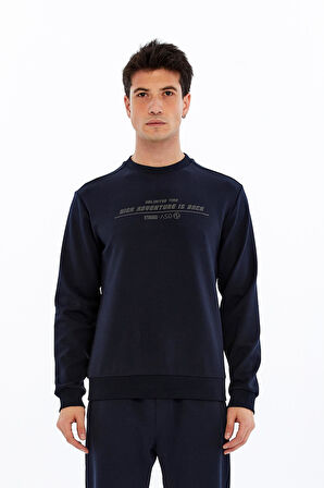 Arma Erkek Slim Fit Sweatshirt – Yazı Baskılı, Scuba Interlok, Bisiklet Yaka, Basic K30124685502 