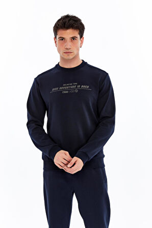 Arma Erkek Slim Fit Sweatshirt – Yazı Baskılı, Scuba Interlok, Bisiklet Yaka, Basic K30124685502 