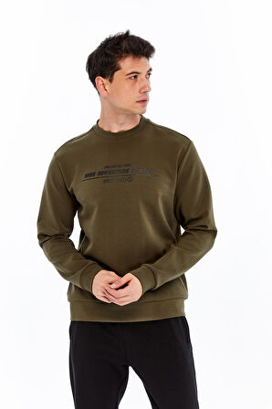 Arma Erkek Slim Fit Sweatshirt – Yazı Baskılı, Scuba Interlok, Bisiklet Yaka, Basic K30124685502 