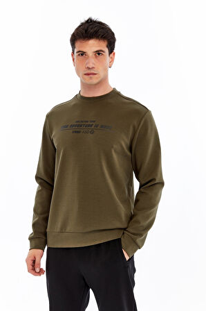 Arma Erkek Slim Fit Sweatshirt – Yazı Baskılı, Scuba Interlok, Bisiklet Yaka, Basic K30124685502 