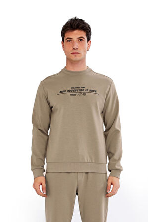 Arma Erkek Slim Fit Sweatshirt – Yazı Baskılı, Scuba Interlok, Bisiklet Yaka, Basic K30124685502 