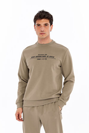 Arma Erkek Slim Fit Sweatshirt – Yazı Baskılı, Scuba Interlok, Bisiklet Yaka, Basic K30124685502 