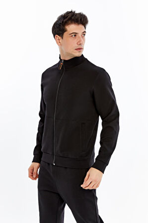 Arma Erkek Slim Fit Sweatshirt – Scuba Interlok, Tam Fermuarlı, Dik Yaka, Fleto Cepli K30324989802 