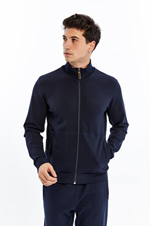 Arma Erkek Slim Fit Sweatshirt – Scuba Interlok, Tam Fermuarlı, Dik Yaka, Fleto Cepli K30324989802 