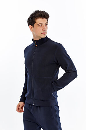 Arma Erkek Slim Fit Sweatshirt – Scuba Interlok, Tam Fermuarlı, Dik Yaka, Fleto Cepli K30324989802 