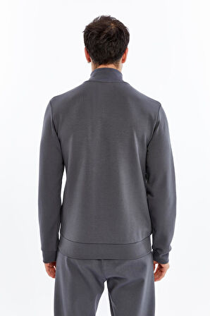 Arma Erkek Slim Fit Sweatshirt – Scuba Interlok, Tam Fermuarlı, Dik Yaka, Fleto Cepli K30324989802 