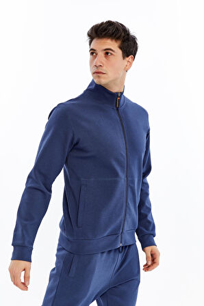 Arma Erkek Slim Fit Sweatshirt – Scuba Interlok, Tam Fermuarlı, Dik Yaka, Fleto Cepli K30324989802 