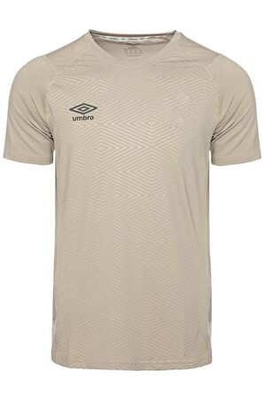 Umbro Erkek Gri Bej T-Shirt Tf-0167 Kısa Kol Spor Tişört Tf-0167