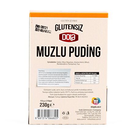 Dola Glutensiz Muzlu Puding 230 gr