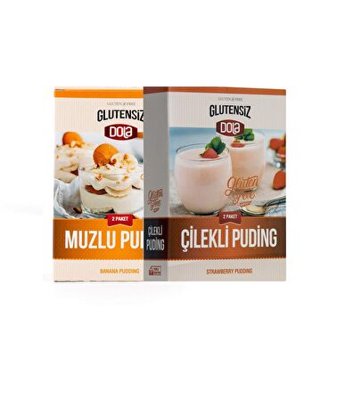 Dola Glutensiz Çilekli Ve Muzlu Puding 2'li Set 230 gr X 2 Adet