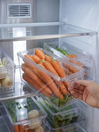 SoftChef Şeffaf Kapaklı Buzdolabı Düzenleyici Organizer - Çok Amaçlı Saklama Kutusu