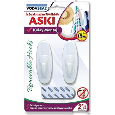 Vodaseal İz Bırakmaz 2 Lİ Oval Askı Hs-09