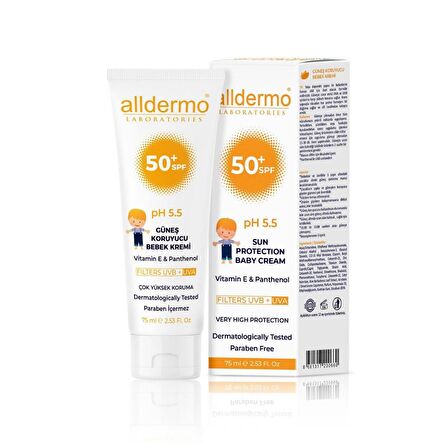 Alldermo SPF 50+ Faktör Çocuk Güneş Koruyucu Krem 75 ml