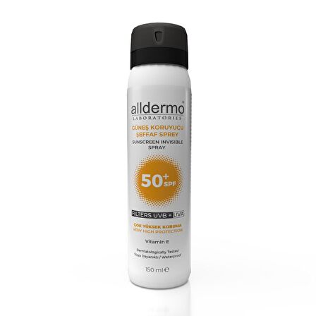 Alldermo Güneş Koruyucu Şeffaf Sprey 50+SPF 150 ml