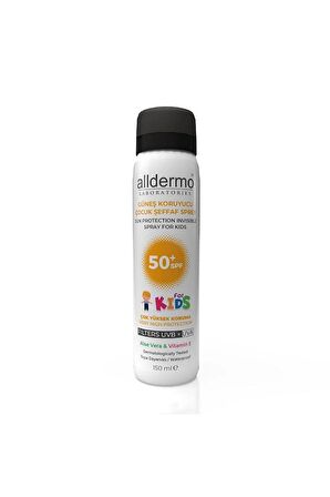 ALLDERMO SPF 50 İNVİSİBLE KİDS (şeffaf)  GÜNEŞ KORUYUCU ŞEFFAF SPREY 150 ML