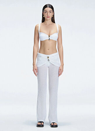 Moeva Normal Bel Standart Beyaz Kadın Pantolon ANGELIQUE