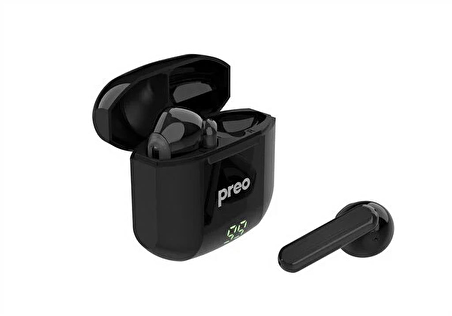 Preo My Sound MS36 Dokunmatik Kontrol Led Güç Göstergeli Bluetooth 5.1 Tws Gerçek Kablosuz Kulaklık Siyah