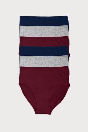 Kadın Siyah Beyaz Gri 6 Lı Paket Modal Yüksek Bel Slip Külot 1955